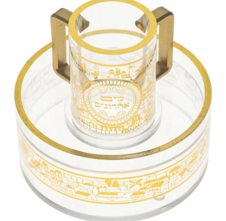 סט מים אחרונים מאקריליק - שקוף עם זהב