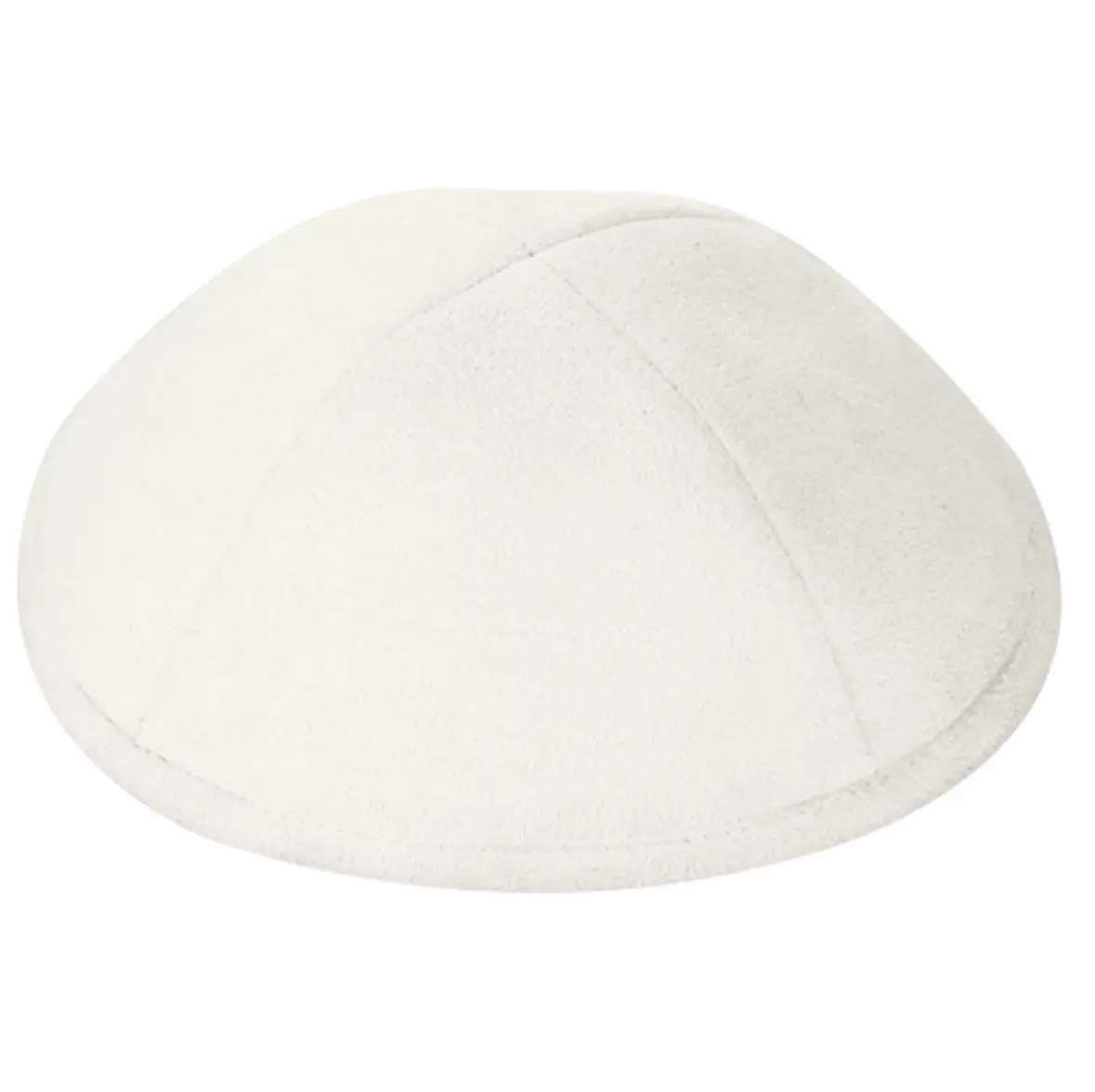 כיפה "לבן אופוויט" 4 חלקים - מידה 2 חופף למידה 18 ס"מ