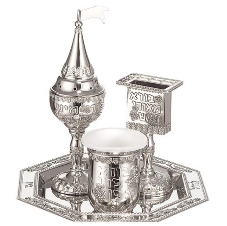 סט הבדלה מהודר מתכת גימור ניקל