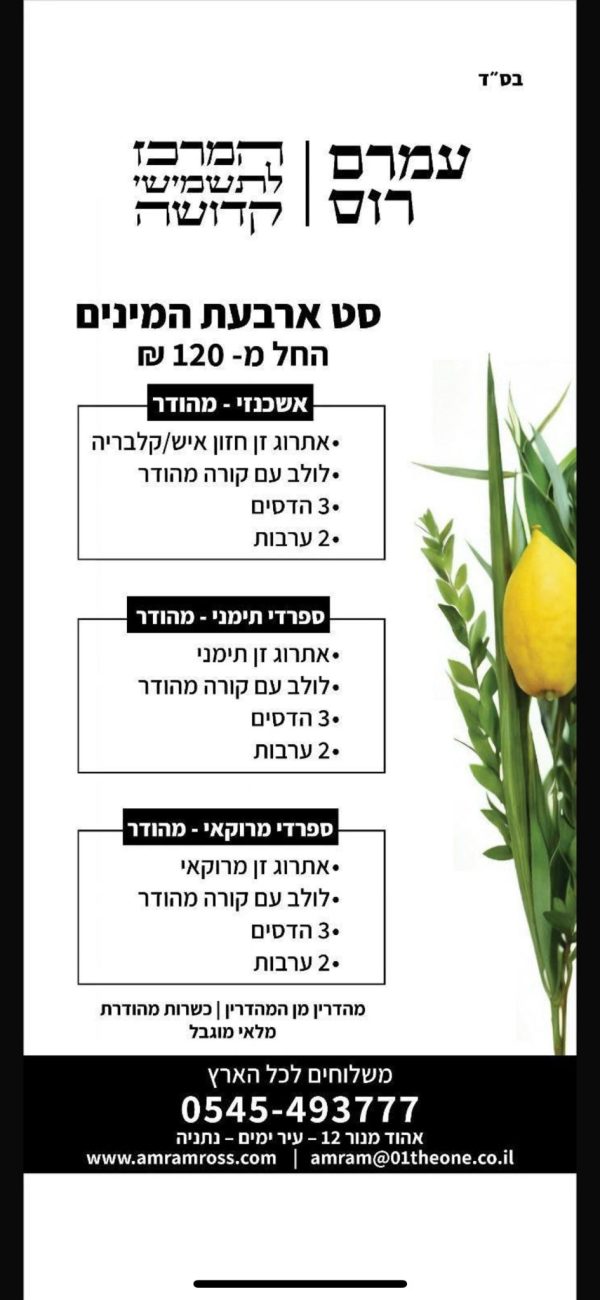 סט ארבעת המינים - ספרדי מרוקאי - מהודר