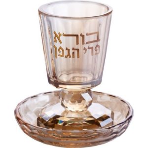 גביע קידוש קריסטל עם רגל 8 ס״מ